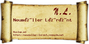 Neumüller Lóránt névjegykártya