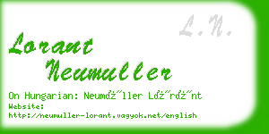 lorant neumuller business card